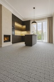 Vopi, Metrážny koberec Udinese šedý - neúčtujeme odrezky z role, na mieru, šíře 1,33m,1m,2m,3m,4m,na mieru, neúčtujeme odrezky, šedá, ab (mriežka), chodba / predsieň