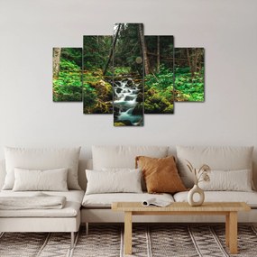Obraz potoka v lese (150x105 cm)