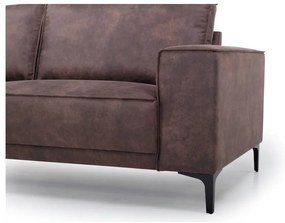 Tmavohnedá rohová pohovka z imitácie kože (ľavý roh) Copenhagen – Scandic