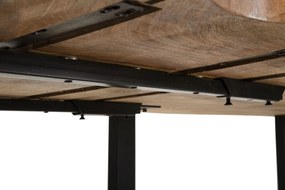 Jedálenský rozkladací stôl Edge 180/280 cm z masívu hnedý/čierny