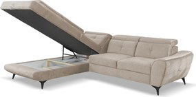 Rohová sedacia súprava Sergio, béžová látka, ľavý roh