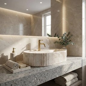 Rea Marcela Saturn, umývadlo na dosku 600×370×135 mm, béžová matná, REA-U3519