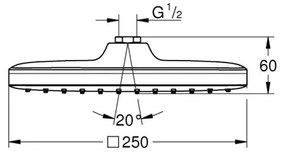 GROHE 26695000 - Sprchová hlavica VITALIO COMFORT 250 × 250 mm lesklý chróm