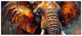 Obraz - Maľba slona (120x50 cm)