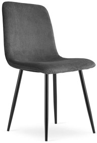 Sivá jedálenská stolička RIFT s čiernymi nohami