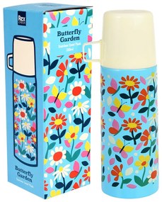 Modrá/krémová detská termoska 350 ml Butterfly Garden – Rex London