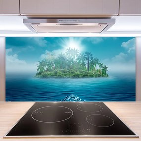 Sklenený obklad Do kuchyne Ostrov more príroda 125x50 cm