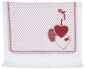 Kuchynský uterák s červenými srdci - 40 * 66 cm