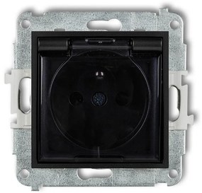 Zásuvka hermetická čierna mat 12MGPB-1ZDP mini