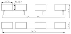 Globo 57911-4M - Bodové svietidlo ROBBY 4xGU10/35W/230V čierna/mosadz