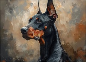 Obraz - Portrét Dobermana (70x50 cm)