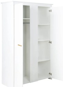 Biela detská šatníková skriňa 119x190x52 cm Anton – Roba