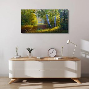 Obraz na plátne Lesné kvety rieka príroda