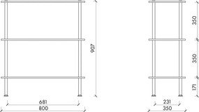 Čierny regál v dekore duba 80x90,5x35 cm Teidi – noo.ma