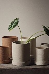 Ferm Living Kvetináč s podmiskou Uneru Recycled Ceramic 13 cm