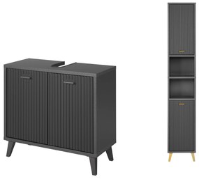 Livarno home Skrinka pod umývadlo + Vysoká skrinka do kúpeľne (800011624)
