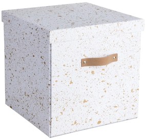 Úložná škatuľa v zlato-bielej Bigso Box of Sweden Logan