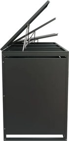 Kovový prístrešok pre 3 popolnice, antracit, 197×116×80 cm