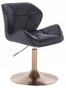 LuxuryForm DESIGN Stolička MILANO na zlatom tanieri - čierna