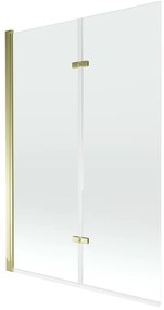 Mexen Castor vaňová zástena dvojkrídlová 120 x 150 cm, Priehľadné, Zlatá - 892-120-002-50-00