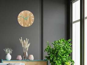 Nástenné hodiny Simple Oak hnedo-mätové