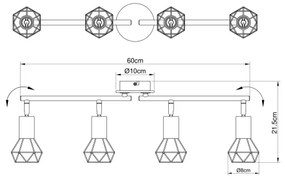 Globo 54802S-4 - Bodové svietidlo XARA 4xE14/40W/230V