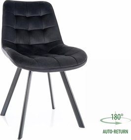 SI Monti Velvet stolička čierna