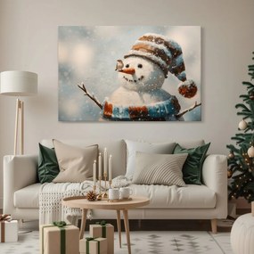 Vianočný obraz radostný snehuliak