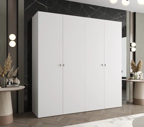 Šatníková skriňa 200 cm Parna 1 (biela + strieborná). Akcia -19%. Vlastná spoľahlivá doprava až k Vám domov. 1125880