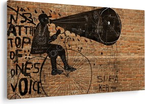 Obraz - Muž na bicykli v Banksyho štýle (90x60 cm)