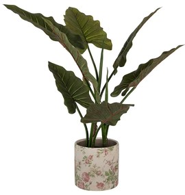 Béžový keramický obal na kvetináč s ružami Rosalina L - Ø 17*16 cm