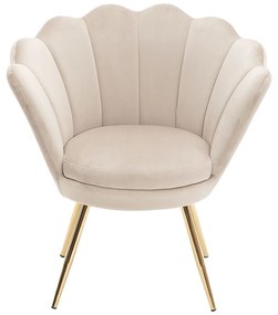 LuxuryForm DESIGN Kreslo FREY VELUR so zlatými nohami - latte