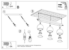 Stropné svietidlo OCULARE 3 biele