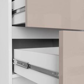 Komoda Kuba 60 cm - 5 zásuviek biela/cappuccino