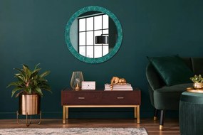 Okrúhle ozdobné zrkadlo Zelené a zlaté zloženie fi 80 cm