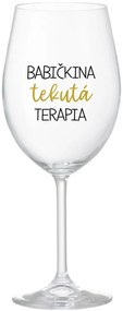 BABIČKINA TEKUTÁ TERAPIA - priehľadný pohár na víno 350 ml