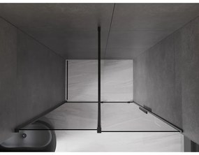 Mexen Velar, posuvné sprchové dvere do otvoru 160 cm, 8mm šedé sklo, čierna matná, 871-160-000-41-70