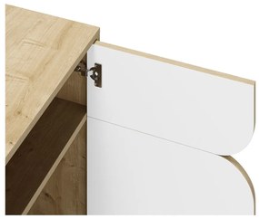 Skrinka v dekore duba v bielo-prírodnej farbe 95x79 cm Nola – Marckeric