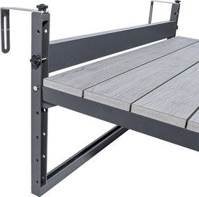 Závesný stolík na balkón AGATTI STONEWOOD - šedý