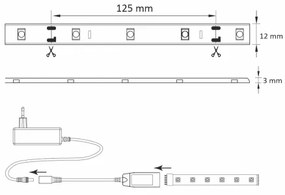 RGB LED Stmievateľný vonkajší pásik Wi-fi LED/8W IP65 2 m Tuya