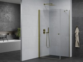 Mexen Pretoria, sprchovací kút 100 (dvere) x 80 (stena) cm, 6mm číre sklo, zlatý profil, 852-100-080-50-00