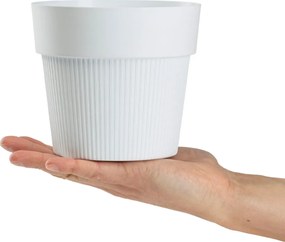 PLASTOVÝ KVETINÁČ SILVA LINE 14,5X13 CM BIELA