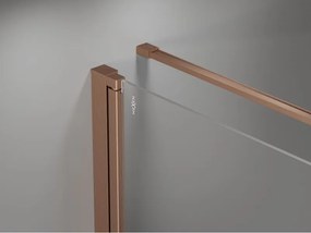 Mexen Mist-B, 1-krídlový výklopný sprchový kút 90 x 110 cm, číre sklo, medený matný profil, 8A2T-090-110-65-00