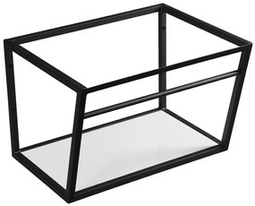 Sapho Sapho, SKA konzola pod umývadlo 600x400x460mm, čierna mat, s bielou MDF policou, SKA101