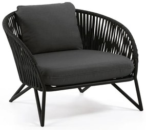 Čierne záhradné kreslo Kave Home Branzie