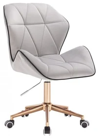 LuxuryForm DESIGN Stolička MILANO MAX VELUR na zlatej podstave s kolieskami - šedá