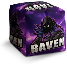 Sablio Taburet Cube FORTNITE RAVEN Fialová búrka: 40x40x40 cm