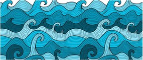Obraz - Abstrakcia, more (120x50 cm)