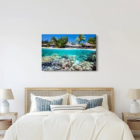 Obraz pláže na tropickom ostrove (90x60 cm)