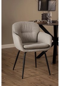 Béžové čalúnené jedálenské kreslo s podrúčkami Dora – Actona